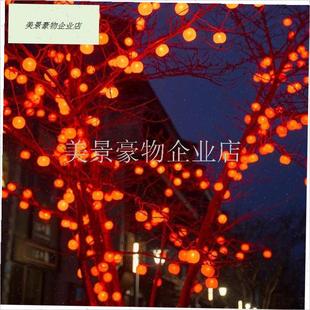 太阳能发光柿子灯灯笼新年民宿庭C院花园树木亮化氛围灯低压防雨.