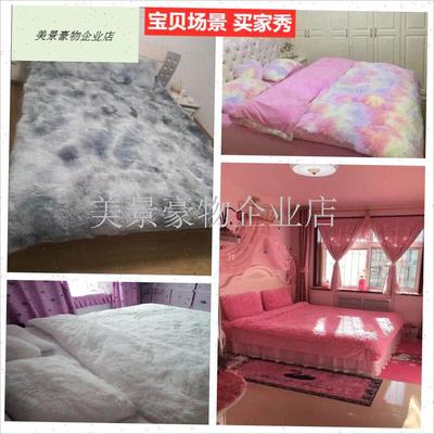 灰色珊瑚绒四件套双面绒被套水貂D绒长毛绒冬季牛奶绒床单法莱绒.