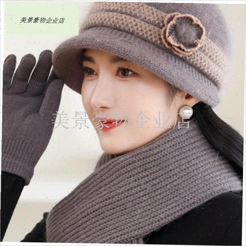 新款中老年人帽子女士p秋冬季保暖针织帽加绒妈妈奶奶毛线帽老人.