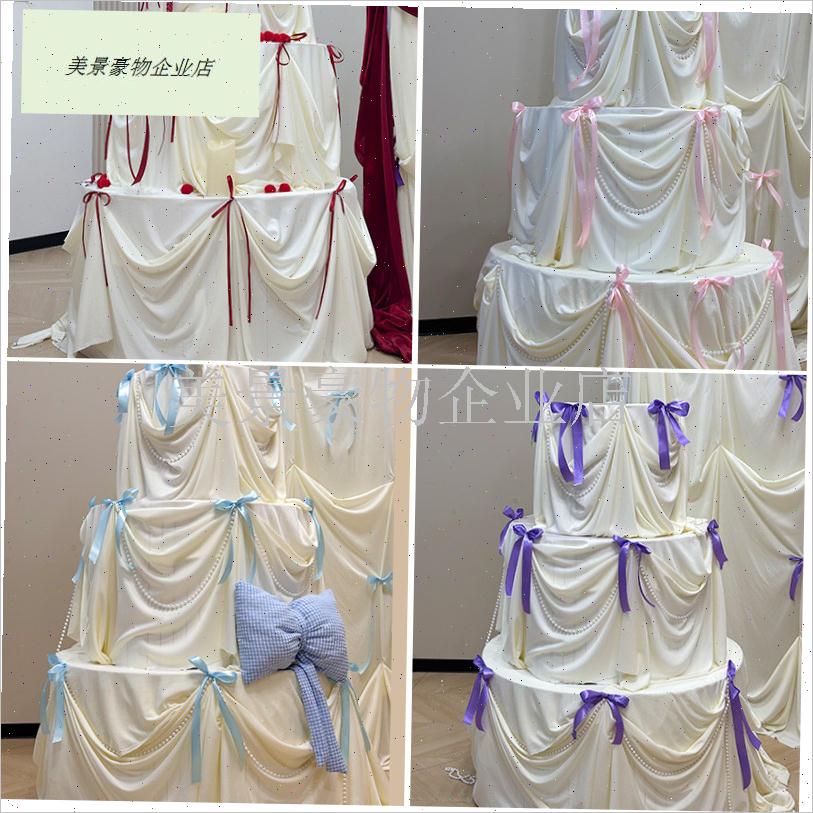 三层巨型蛋糕模型生日周岁结婚晨袍拍照背景创意T布置装饰手工kt.