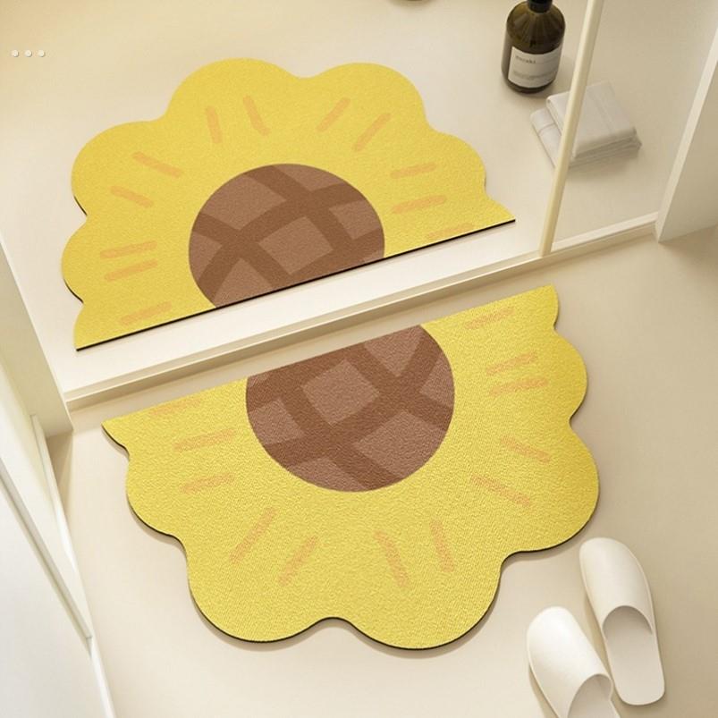 奶油化妆室地垫浴室防滑吸水凉垫门口厕所洗手间矽藻泥门垫脚垫地