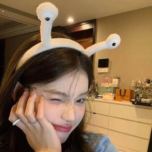 可发声蜗牛搞怪洗脸发箍女洗漱头箍发卡子可爱网红简约头饰发饰