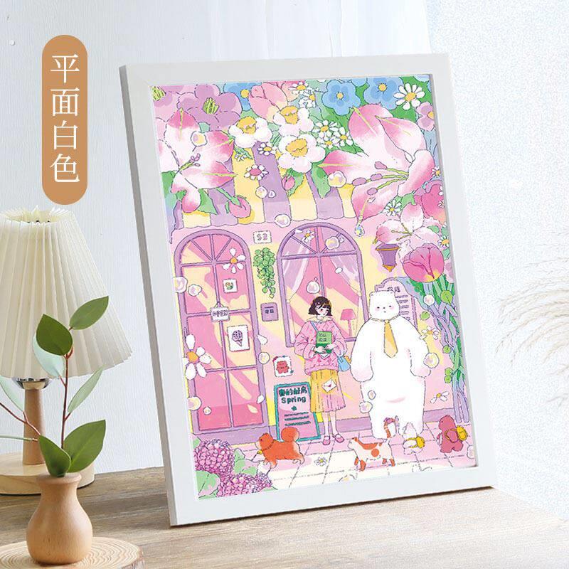 拼图相框420×297木质平图适合纸居良品500片实木保护框可挂墙