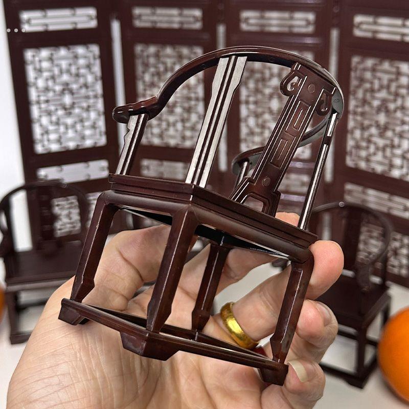 中国风覆古自主拼装桌椅套装迷你彷真实木家具玩具场景模型小摆