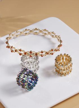 戒指手链二合一变伸缩变形可调节手镯指环女手环魔术魔戒一体礼物