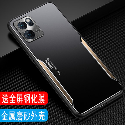 OPPO Reno7手机壳金属男款Reno7Pro磨砂壳OPOPReno7外壳0P保护套镜头圈全包刀锋战士软边硅胶壳防摔超薄新款