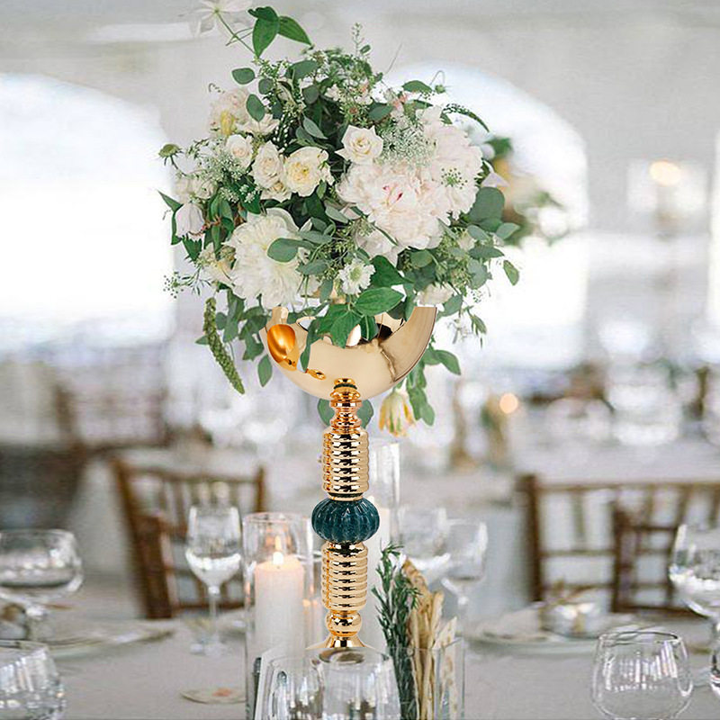 新款欧式婚庆路引摆设轻场地摆器花布置花瓶道具电镀主装饰台奢桌,家居饰品,婚庆/商业花艺,淘宝优惠券,粉丝福利购,淘宝优惠卷