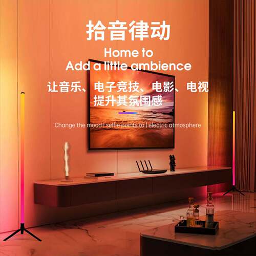 R能GB氛812围落地灯夜市智l外ed客厅室户露营电卧竞房直播间墙角