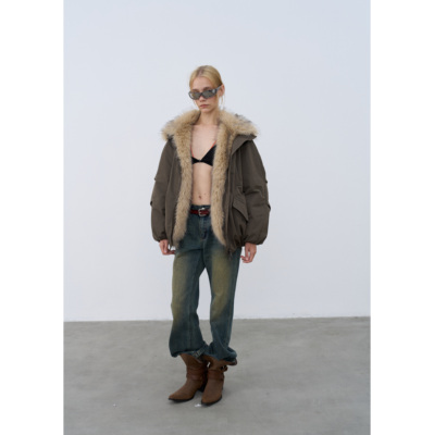 巴恩风座山雕派克羽绒服