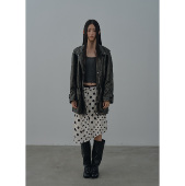 Rebornique 不规则波点腰部褶皱半裙女 韩系甜酷风轻亚叠穿搭配