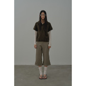 Rebornique 女 简约百搭叠穿翻领针织衫 韩系淡人感针织短袖 毛衣