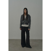 高腰显瘦搭片弹力休闲裤 Rebornique 假两件设计感叠穿屁帘微喇裤