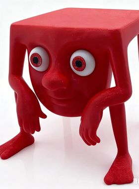 美国山海经红色凳子怪3d模型大号关节可动wifi骷髅人通通通木棍人