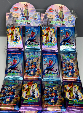 新款32包一提疯狂动物城动漫卡牌Zootopia2尼克朱迪甜蜜cp稀有收