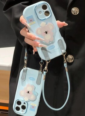 ins风可爱考拉金属小胖妹适用苹果/华为荣耀/oppo/vivo/小米手机壳新款全包防摔202516/15网红爆款mate70外壳