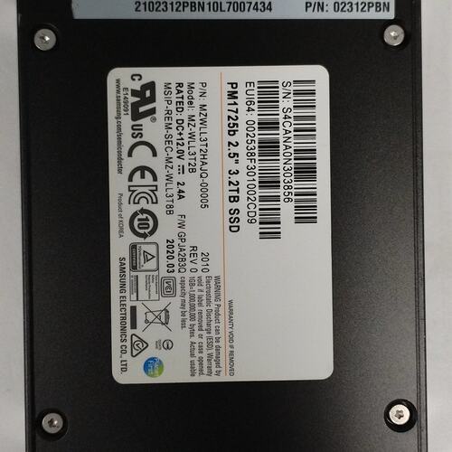 3.2T NVME U2 02312PBN MZWLL3T2HAJQ-0005 2.5 SSD PM1725B议价