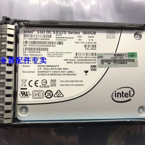 869384-B21 869580-001 E 960GB SATA 6G RI SFF SC DS SSD议价