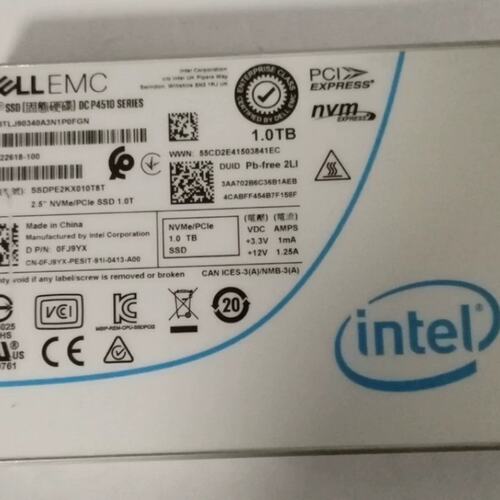 EMC 1TB NVME 0FJ9YX P4510 SSDPE2KX010T8T 服务器 提供测报议价