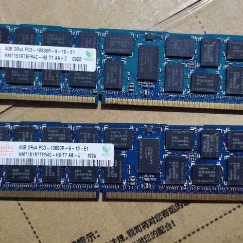 SK 现代 4G 2R*4 PC3-10600R DDR3 1333 eccREG 服务器内存议价
