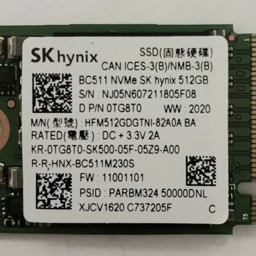 TG8T0 SKhynix BC501 512G固态硬盘 2230 NVME HFM512GDGTNG议价