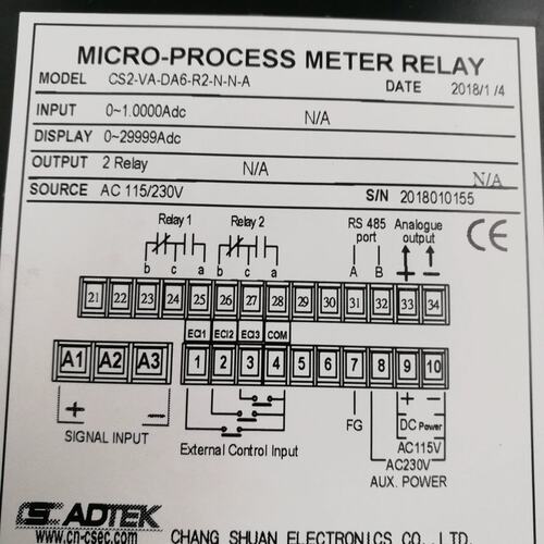 正品台湾铨盛ADTEK电流表CS2-VA-DA6-R2-N-N-A继电器输议价