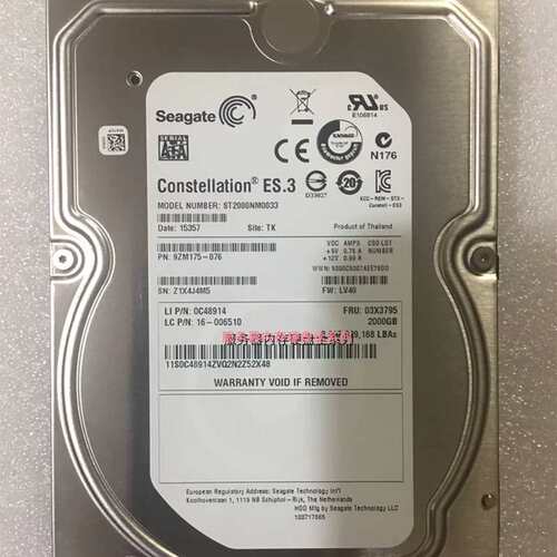 RD630/640/650 2T 7.2K SATA 3.5 ST2000NM0033 03X3795硬盘议价