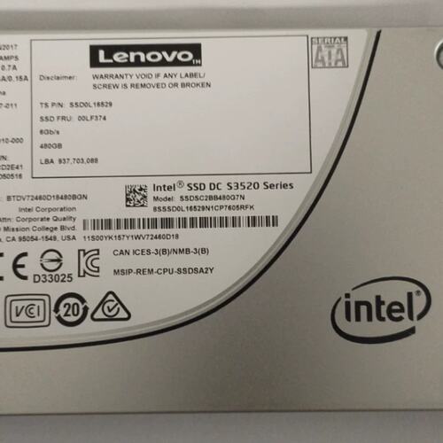 480G 00LF374 SSDSC2BB480G7N 4XB0K12379 00PH816 S3520议价