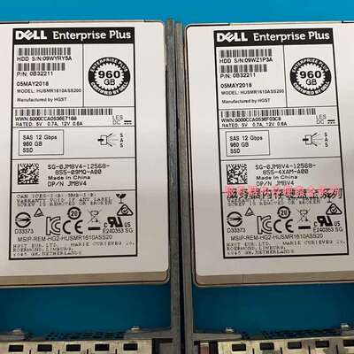 JM8V4 0JM8V4 960G SAS 12GB SSD SC220 SC4020康贝存储硬盘议价