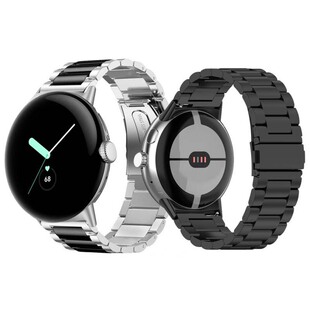 2不锈钢表带 watchband 适用于谷歌智能手表pixel watch3 金属精钢三株腕表带 pixel watch4 google