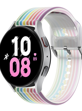 适用三星galaxy watch5pro智能手表带watch4 classic 46/42mm运动active2透明gear s3/s4硅胶samsung替换腕带