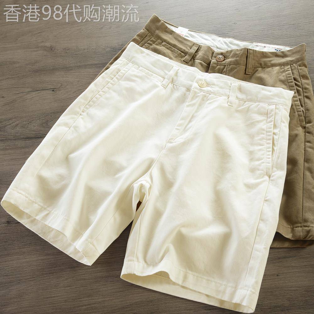 纯棉白色短裤男士2025新款夏外穿高级感美式休闲西装全棉裤子男款