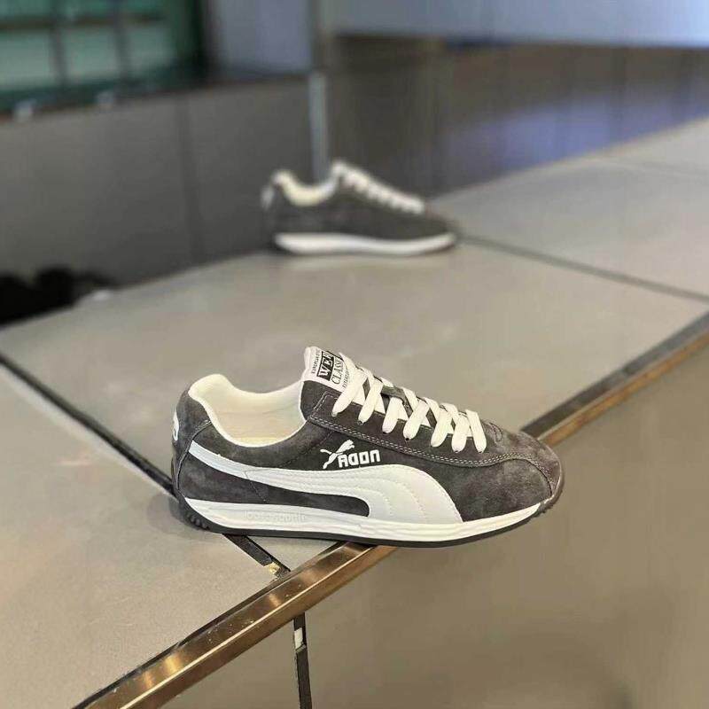 潮牌男鞋2025春秋新款低帮阿甘鞋男士百搭运动板鞋磨砂真皮休闲鞋