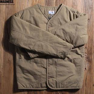 Madness Mdns Clot冬季复古无领保暖内胆棉衣男士户外工装外套潮