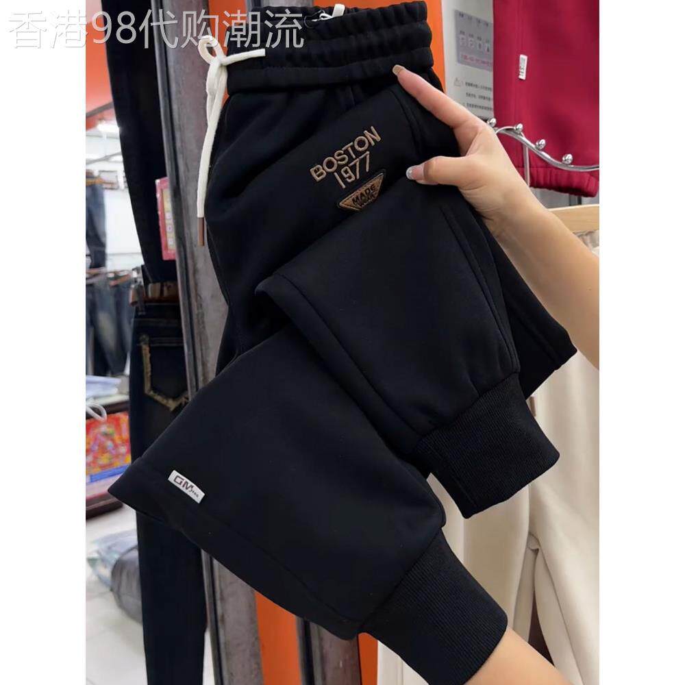 潮牌纯棉刺绣卫裤女2026秋冬新款高腰显瘦运动裤宽松哈伦裤休闲裤