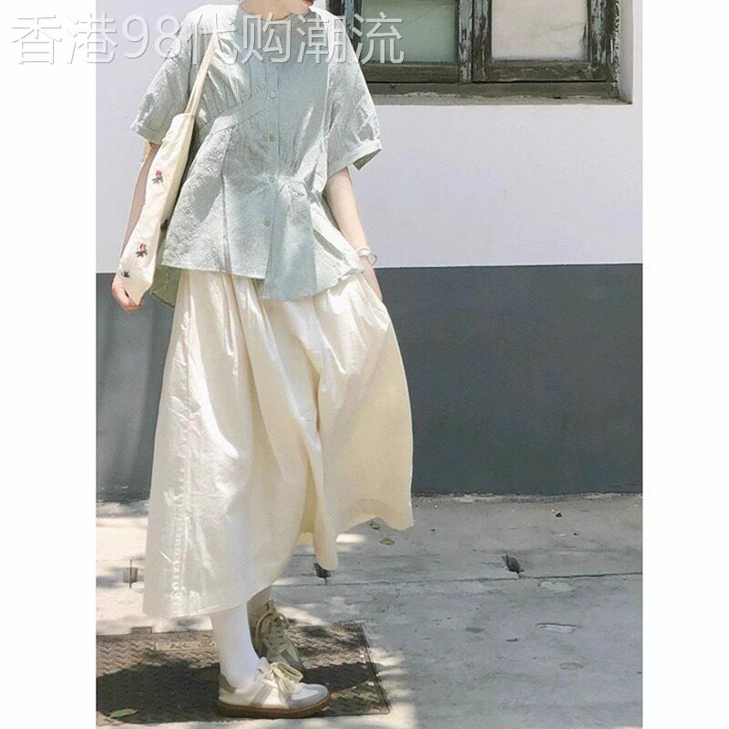 2026夏季潮牌棉麻亚麻套装女小个子时尚洋气上衣衬衫半身裙两件套