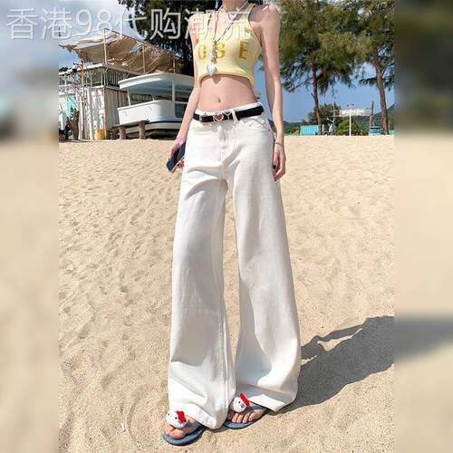 潮牌阔腿牛仔裤女2026夏季垂感高级感低腰美式复古小个子直筒裤子
