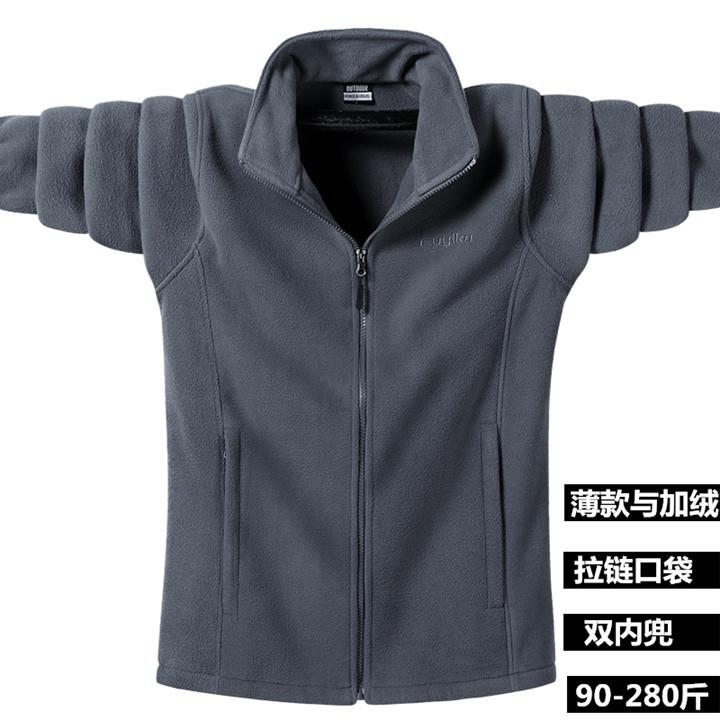 2025新款摇粒绒外套男冬季颗粒绒内胆开衫卫衣宽松大码立领抓绒衣