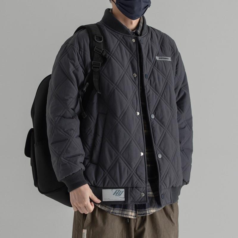 it neith BIAS潮牌休闲新款菱格棒球服棉衣男复古冬季百搭外套爆