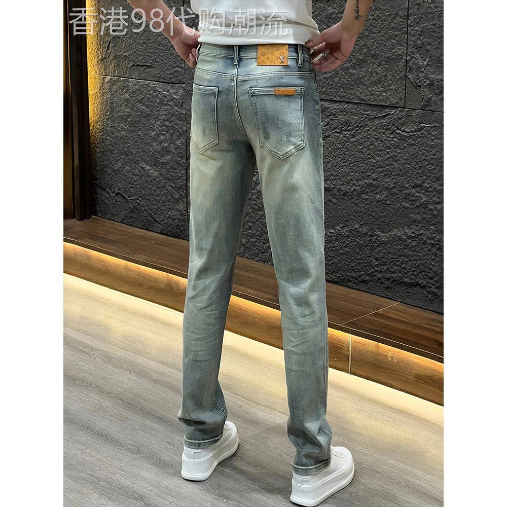 UASK浅蓝色牛仔裤男春秋季2025新款做旧直筒宽松潮牌男士休闲长裤