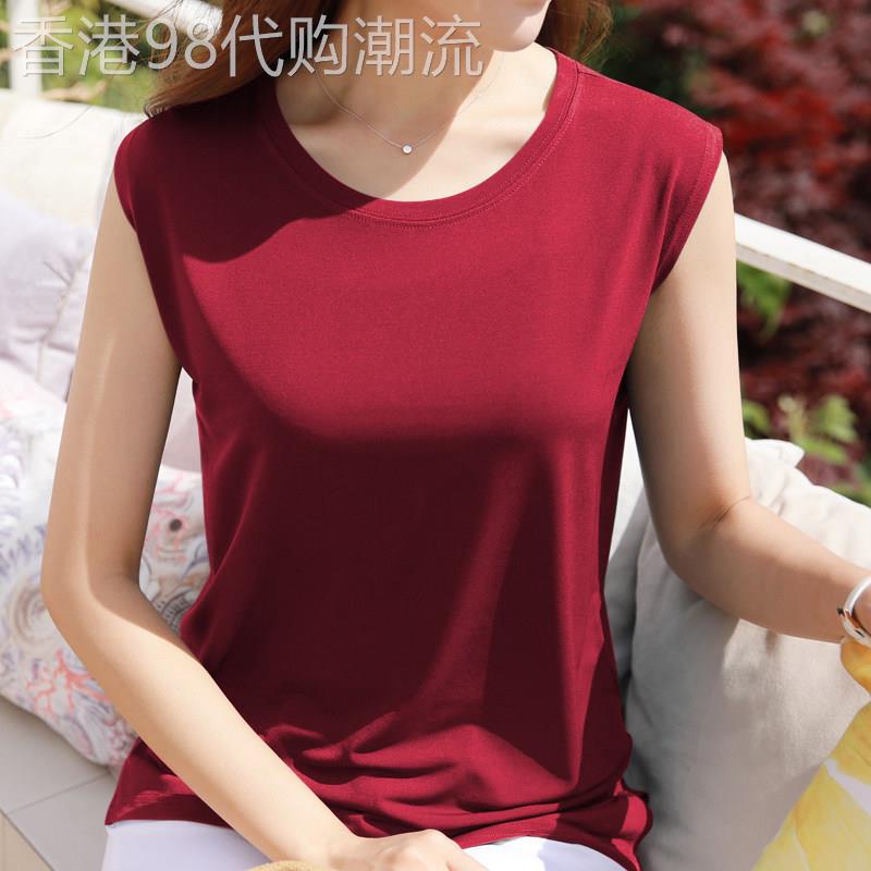 简约百搭纯棉无袖背心T恤女2026夏季新款中年妈妈可外穿吊带坎肩
