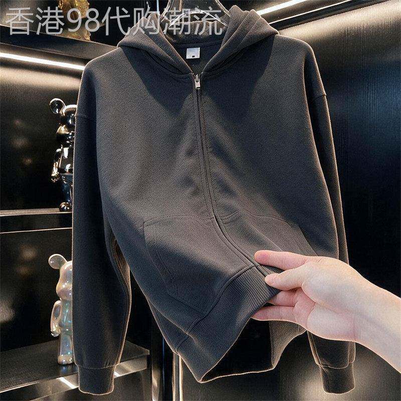 潮牌美式重磅高街双拉链卫衣男2026秋季新款潮流宽松休闲开衫外套