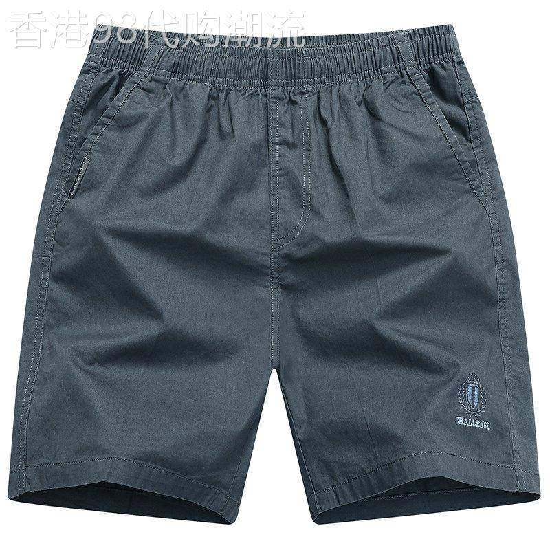 五分直筒裤男2026夏季薄款宽松休闲短裤中年爸爸刺绣外穿系绳五分