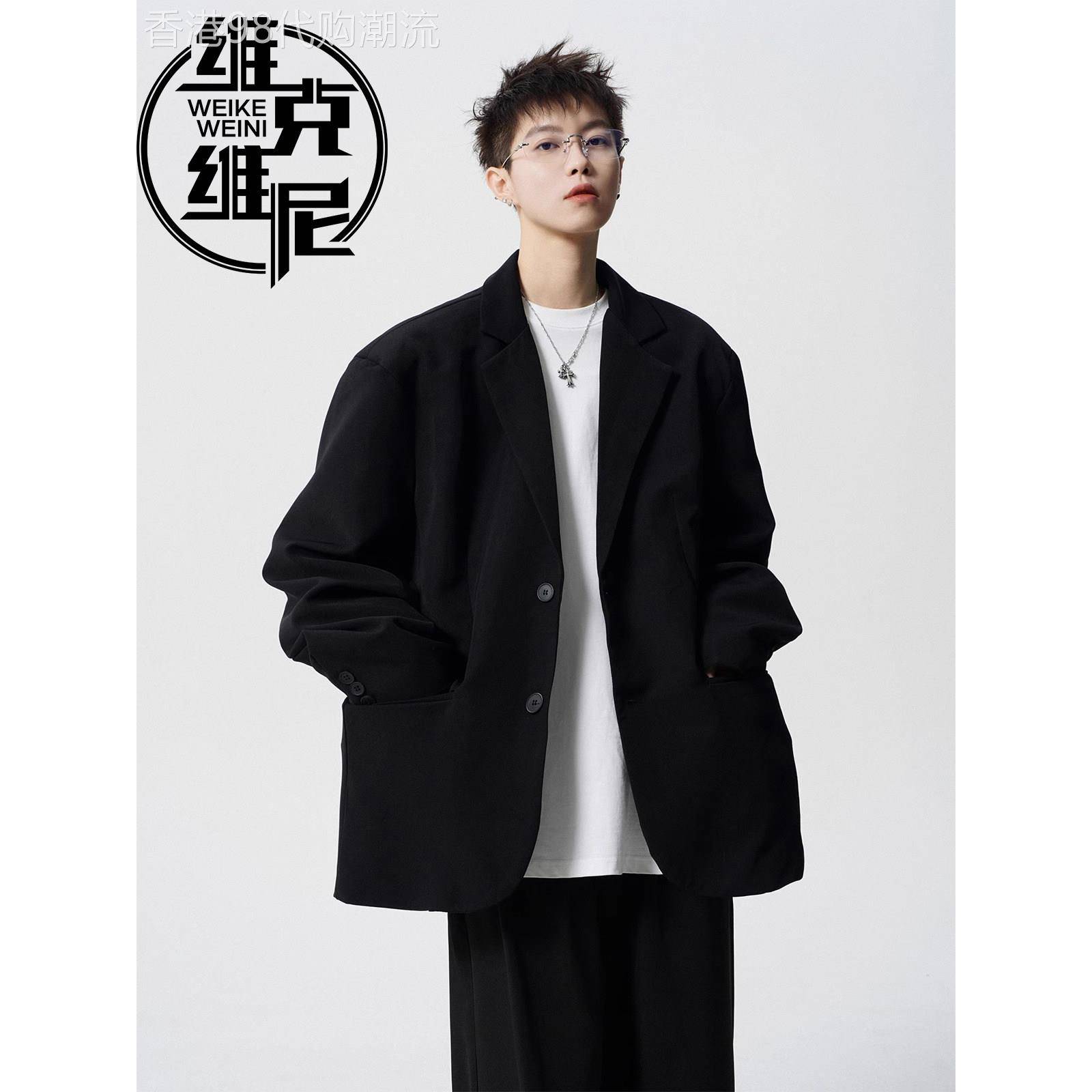 西装外套男士2025年秋季新款美式潮牌休闲帅气高级感单排扣小西服