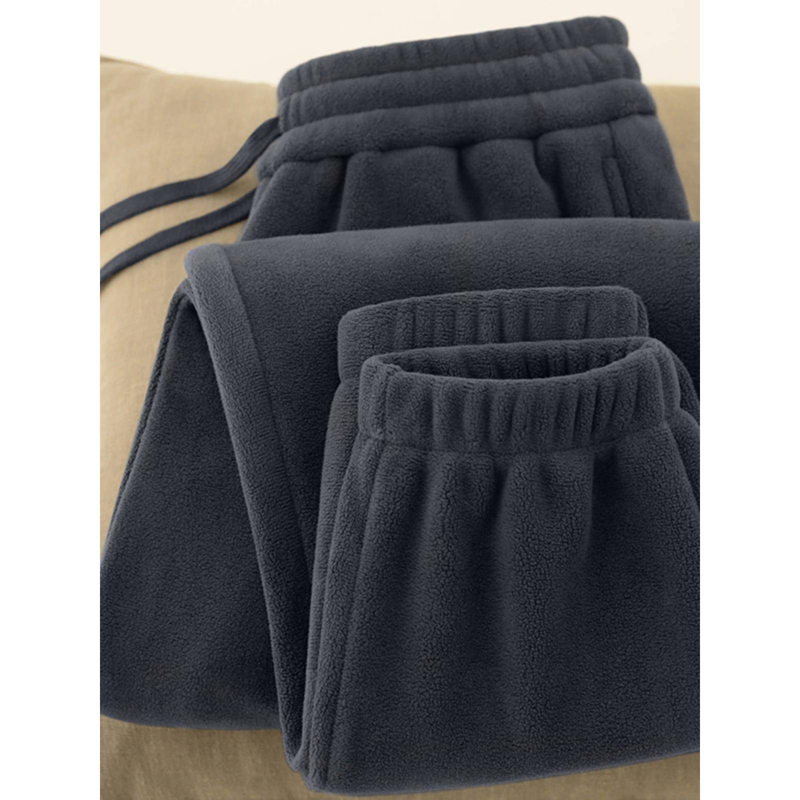 MAROLIO~质感出众炒好穿！双面摇粒绒裤子男加绒加厚抓绒休闲卫裤