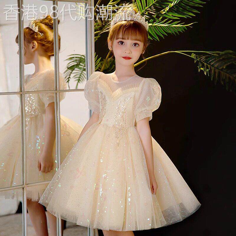 女童洋装夏装2026新款洋派儿童生日礼服小女孩表演网纱公主裙子