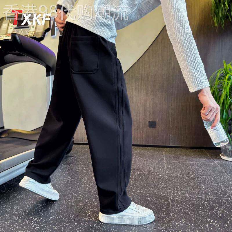 条纹卫裤男士裤子男款秋春2026新款冬季男裤直筒运动休闲长裤男款