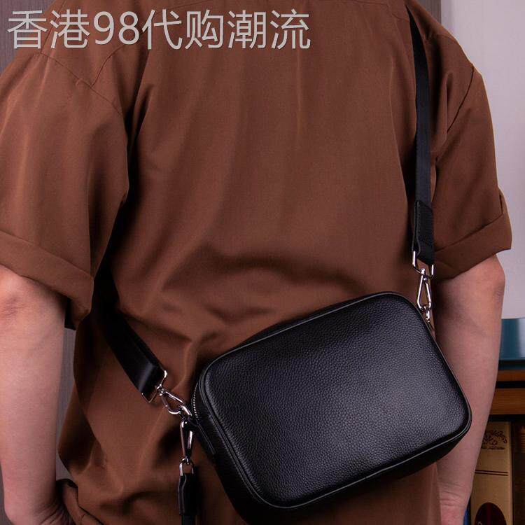 香港免税代购新款真皮手拿包男士头层牛皮斜挎包高级感手抓包背包