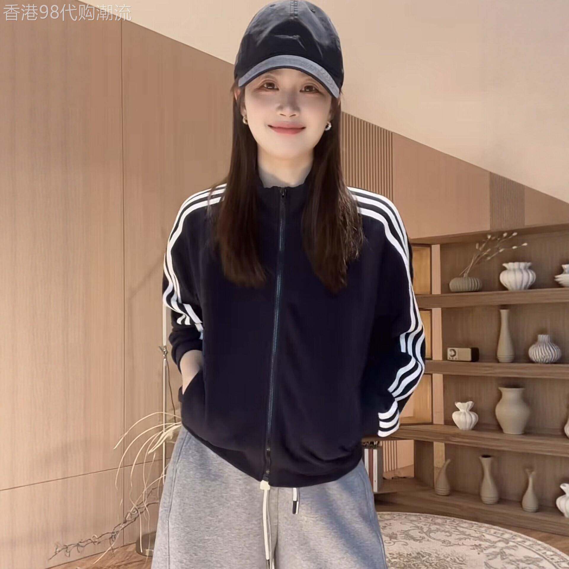 爆款设计感三条杠棒球服短外套女装秋冬时尚休闲显瘦短款夹克上衣
