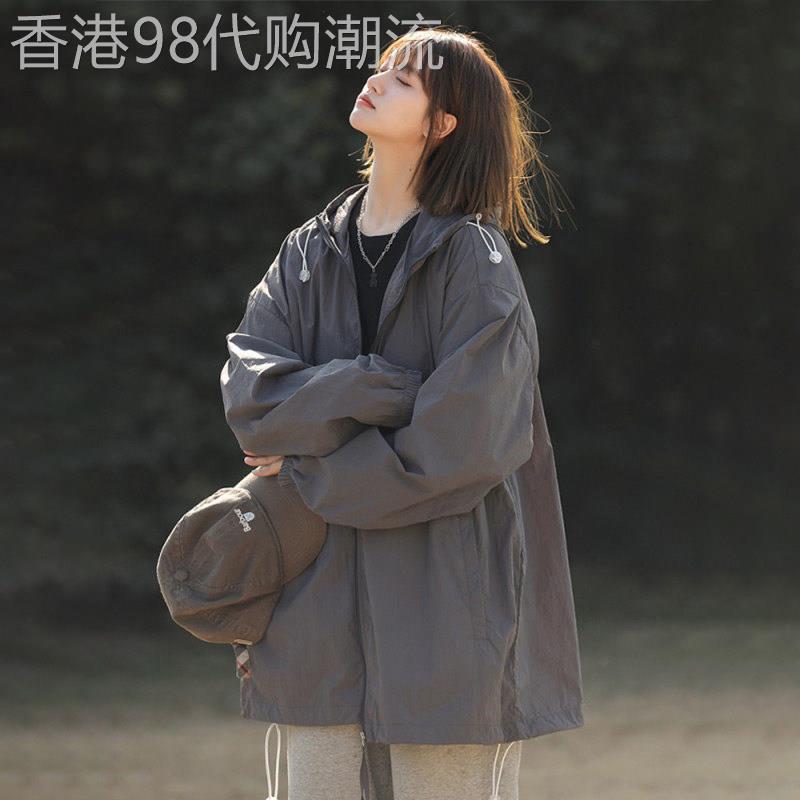 潮牌防晒衣女2026新款夏季薄款冲锋衣外套宽松大码防晒服防紫外线