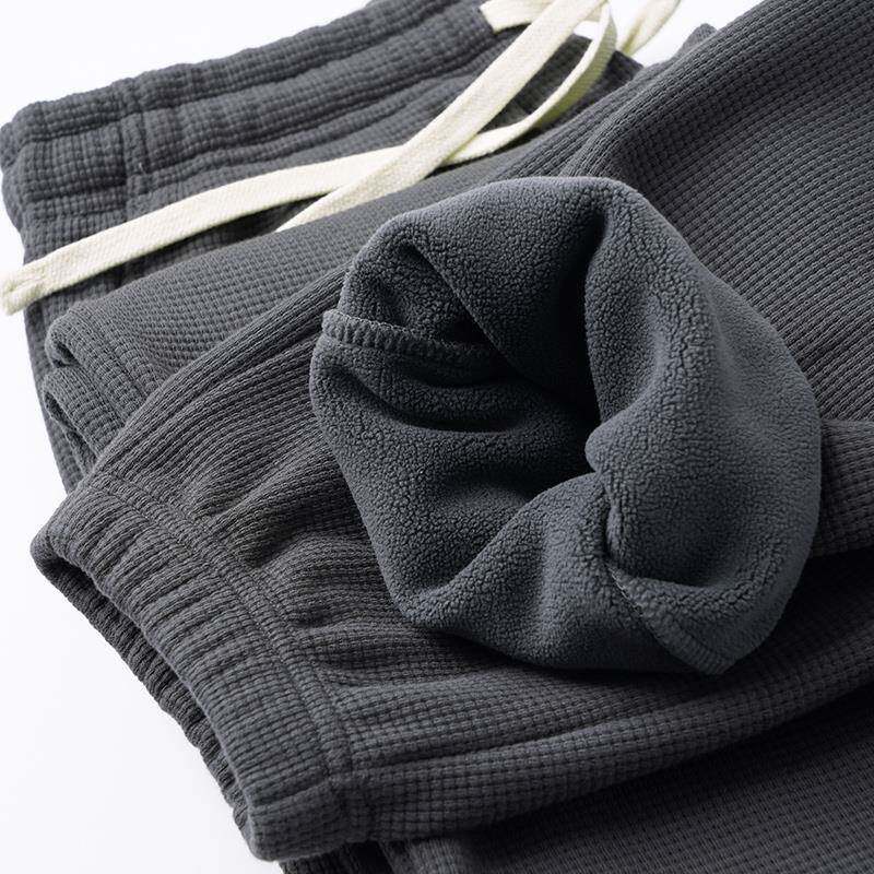 MAROLIO 不挑身材！480g重磅华夫格加绒束脚卫裤宽松运动休闲男女